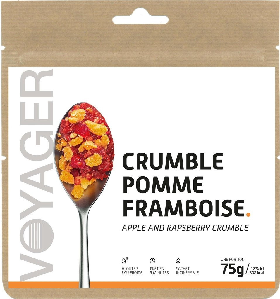 Crumble pomme framboise - Voyager