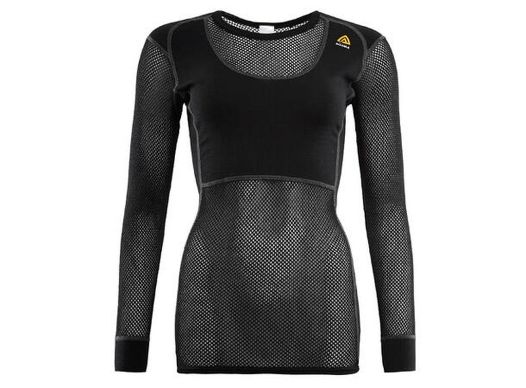 Sous-vêtement chaud et ultra-respirant Aclima WoolNet Original Crew Neck Woman-Noir