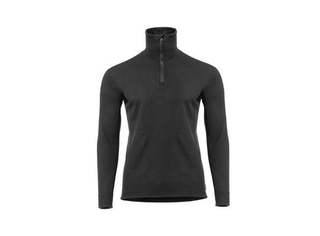 Polo à col zippé chaud et résistant Aclima WoolTerry Polo Man-Noir