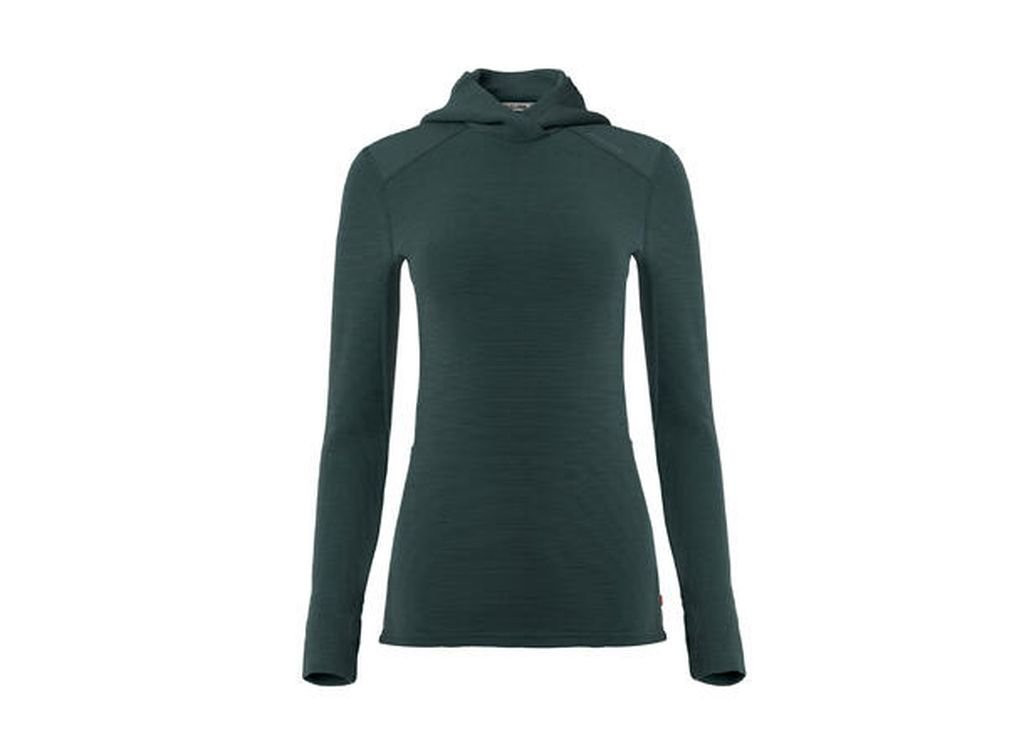 Sweat chaud en laine mérinos Aclima StreamWool Hoodie Woman-Vert Pin