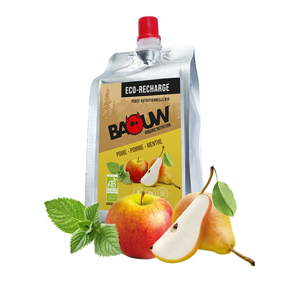Baouw Eco-recharge XXL Purée Bio Poire - Pomme - Menthe