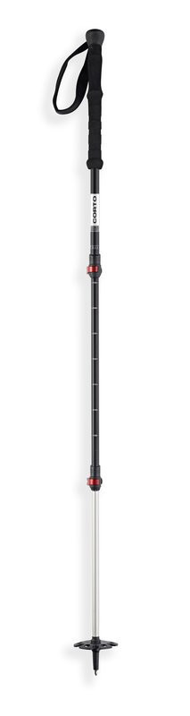 Bâtons Corto Fuji - 3 Parts Powerlock Long Grip - Black/Red