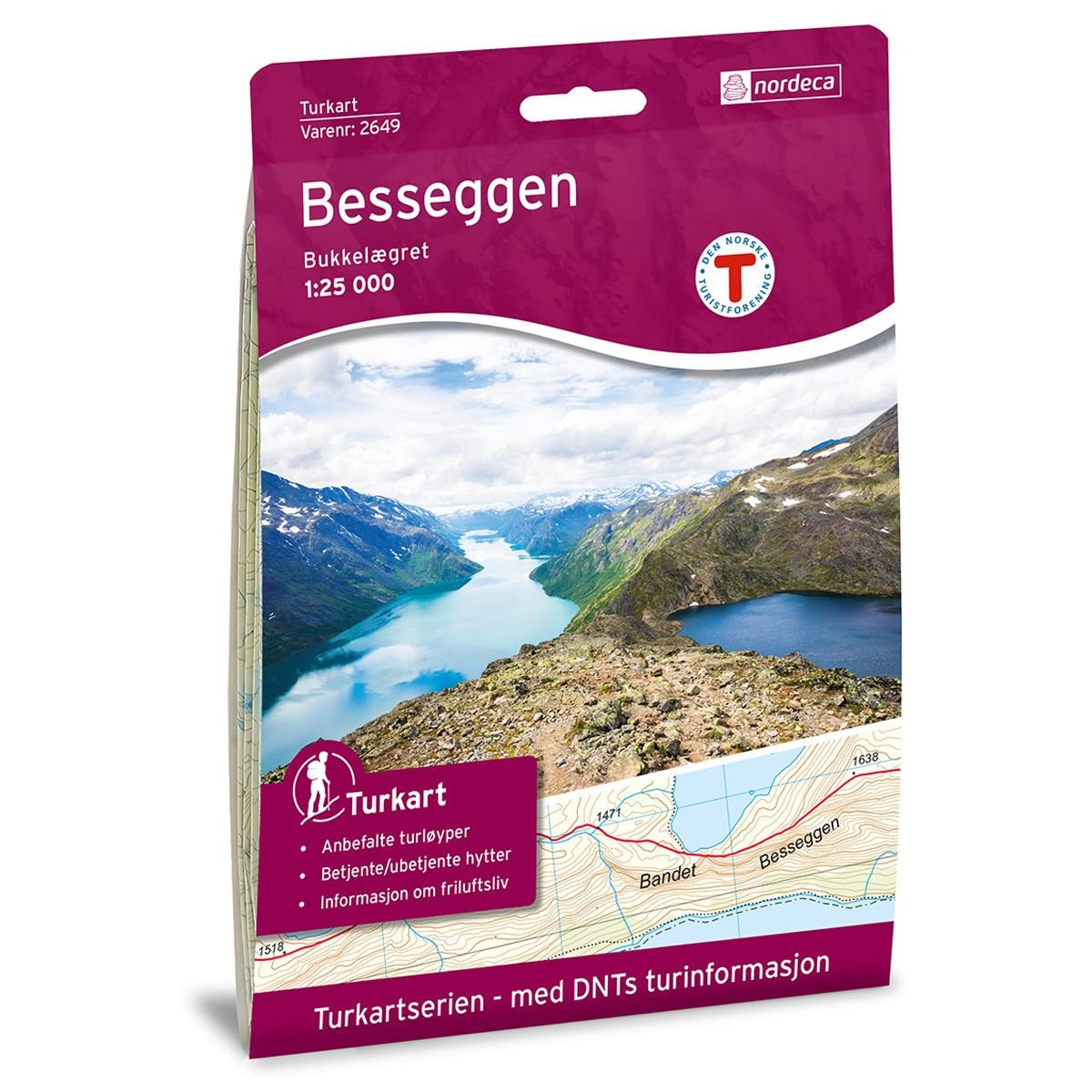Carte de randonnée Besseggen au 1:25 000
