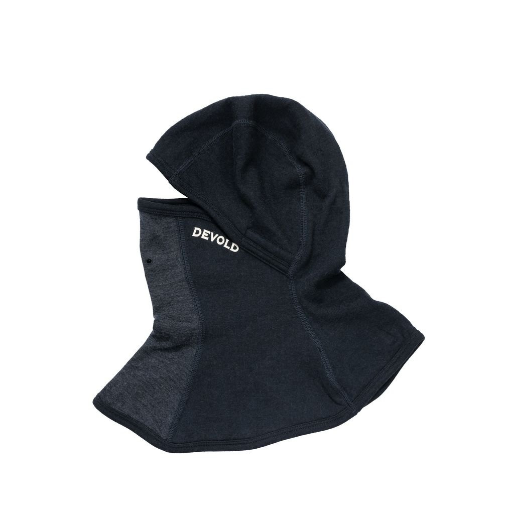 Cagoule épaisse, douce et chaude en laine mérinos Devold Expedition Arctic Pro Balaclava - Gris/bleu- Black/Ink