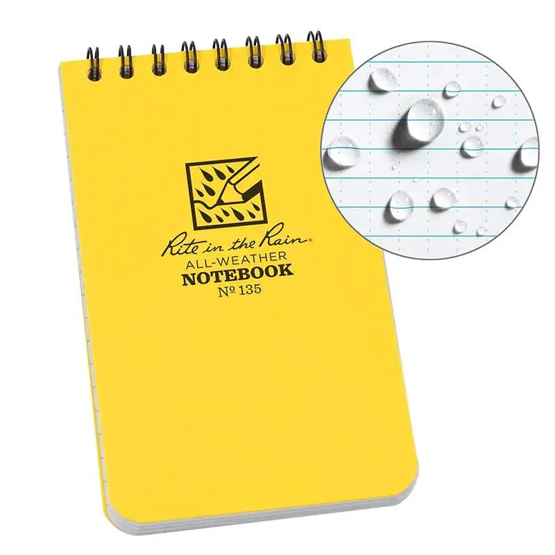Rite in the Rain Top Spiral Notebook 8x13cm - Jaune