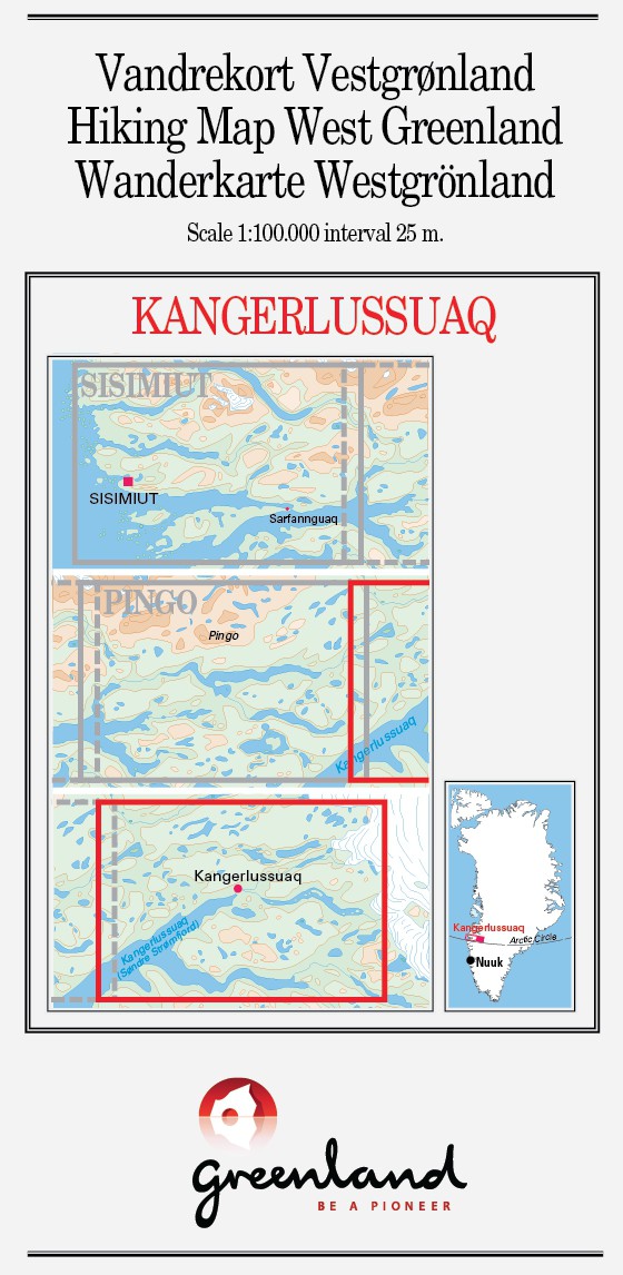 N° 8 – Kangerlussuaq – Groenland Ouest – Carte de randonnée - 1 :100 000