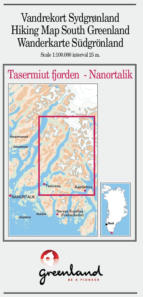 N° 5 - Tasermiut fjorden/Nanortalik – Groenland Sud – Carte de randonnée - 1 :100 000