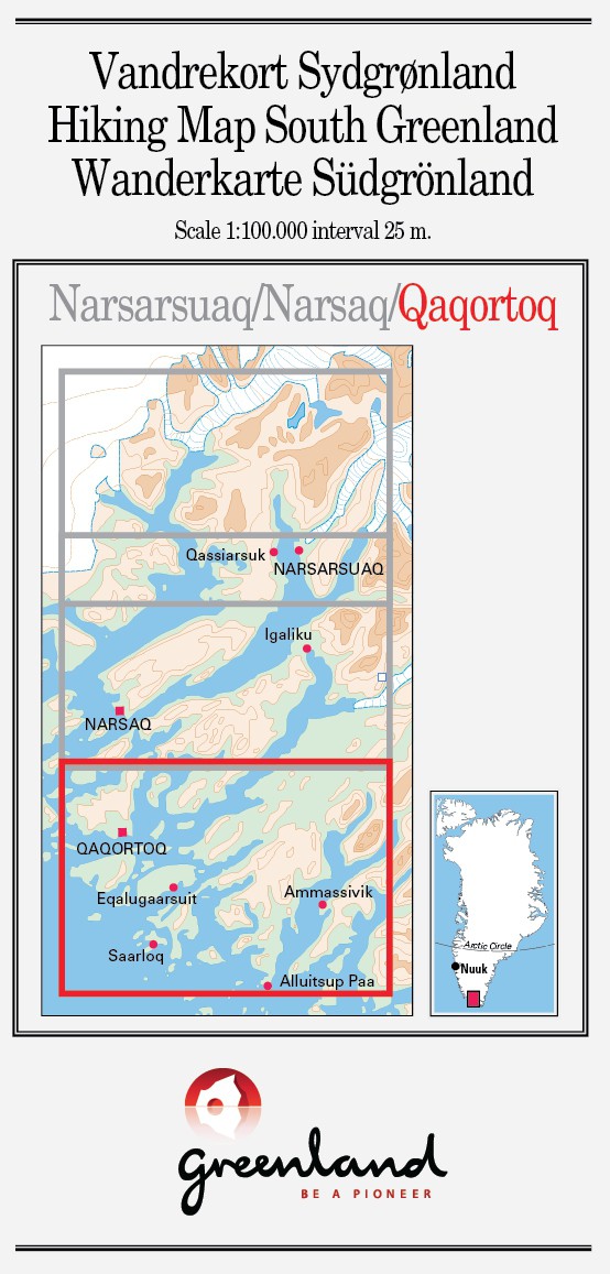 N° 3 - Qaqortoq – Groenland Sud – Carte de randonnée - 1 :100 000