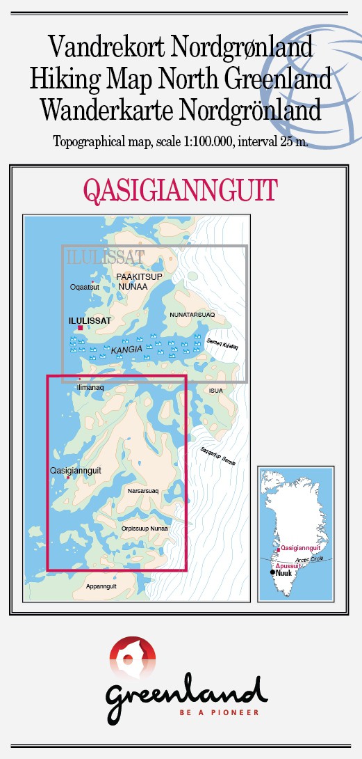 N° 17 - Qasigiannguit  – Groenland Nord – Carte de randonnée - 1 :100 000