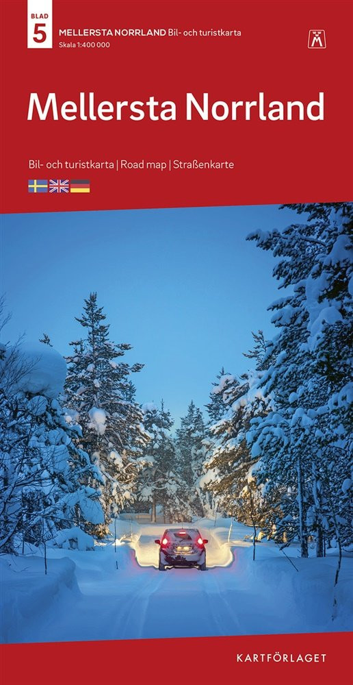 Carte routière du Nord de la Suède : Mellersta Norrland
