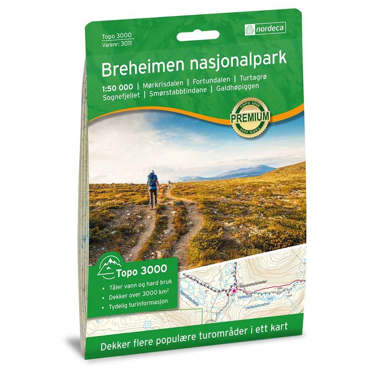 Carte de randonnée au 1:50 000 Breheimen Nasjonalpark