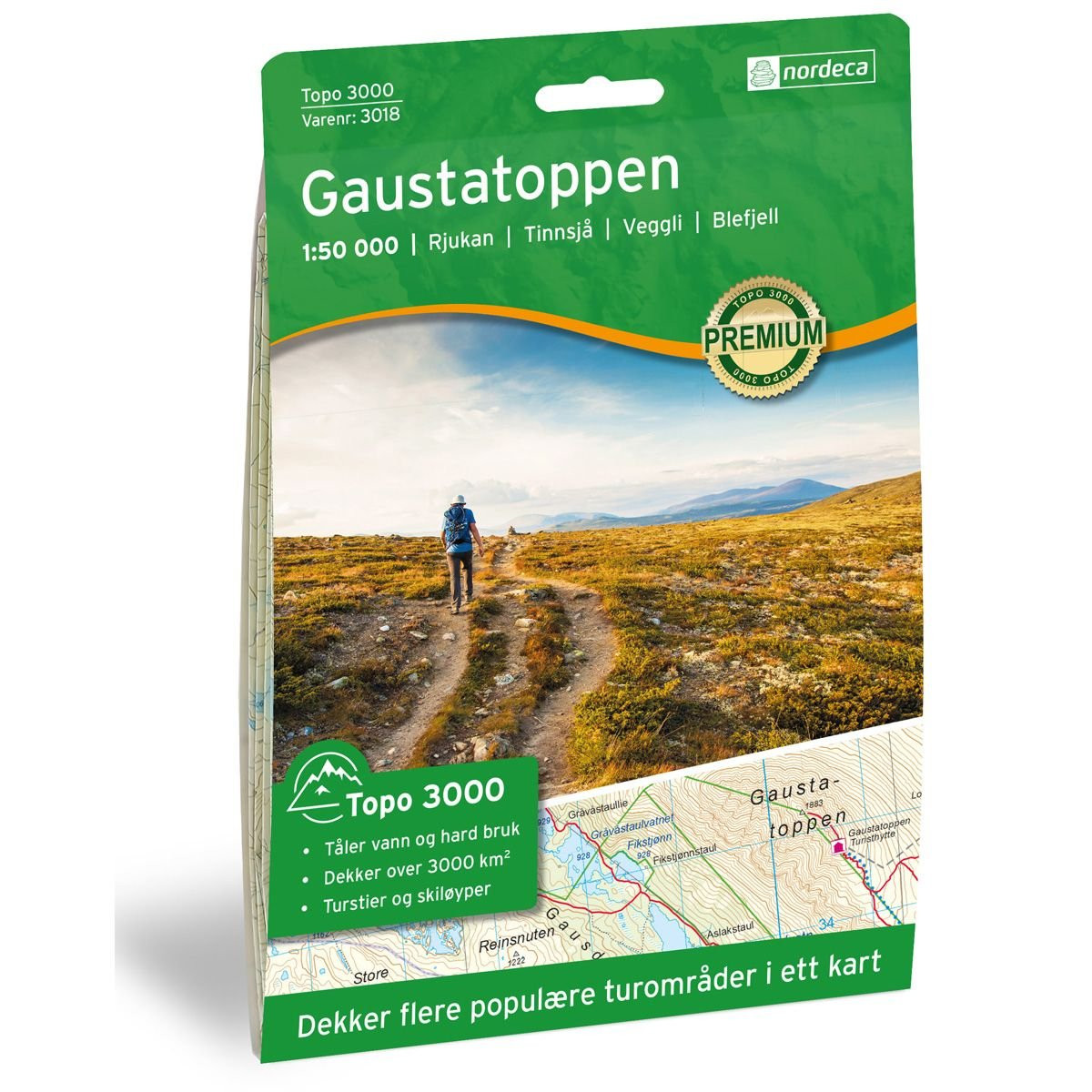 Carte de randonnée au 1:50 000 Gaustatoppen