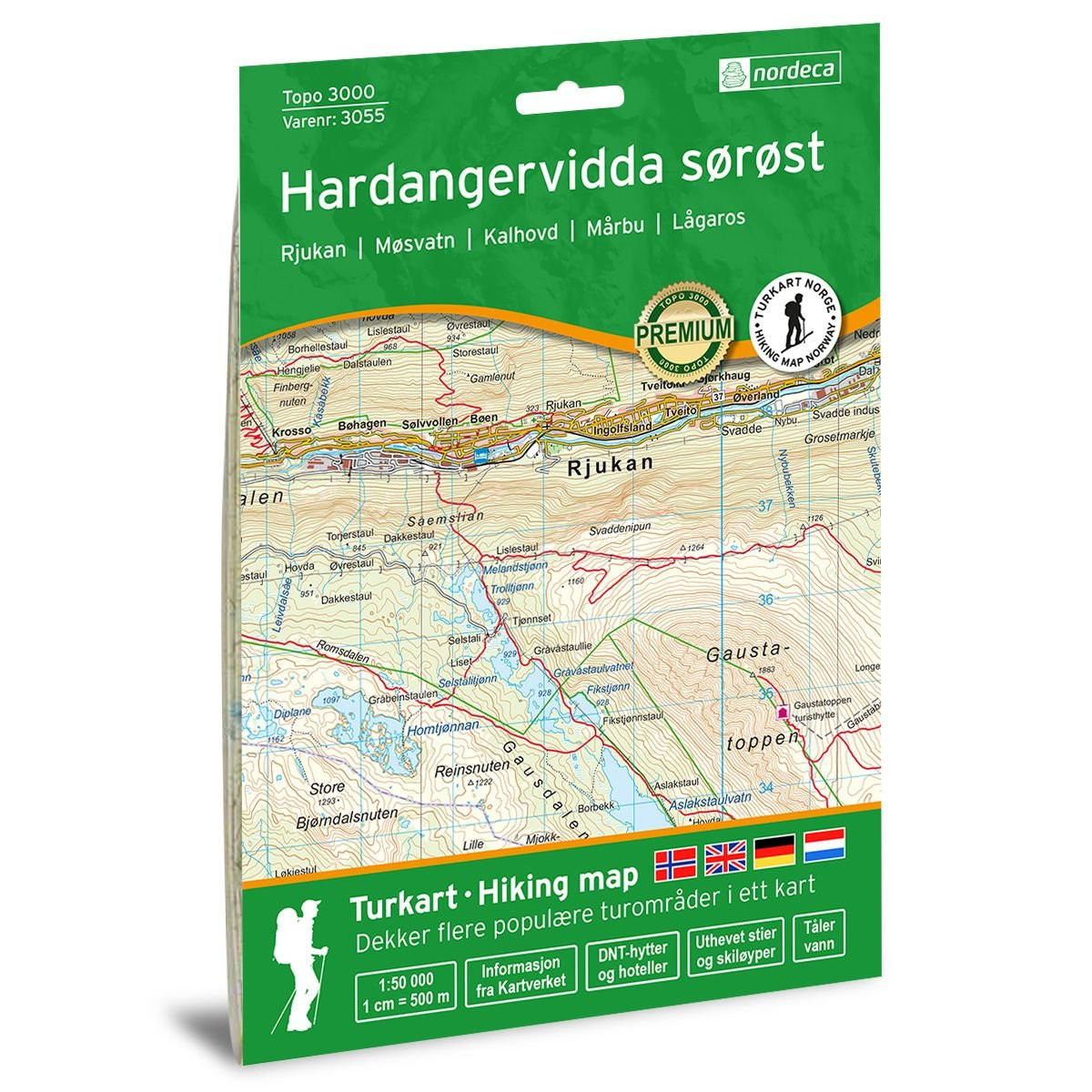 Hardangervidda sørøst Topo 3000 – Turkart 1:50 000 – N° 3055 – Norvège