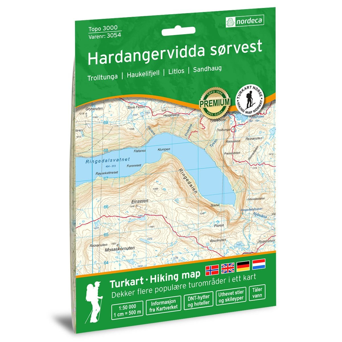 Hardangervidda sørvest Topo 3000 – Turkart 1:50 000 – N° 3054 – Norvège