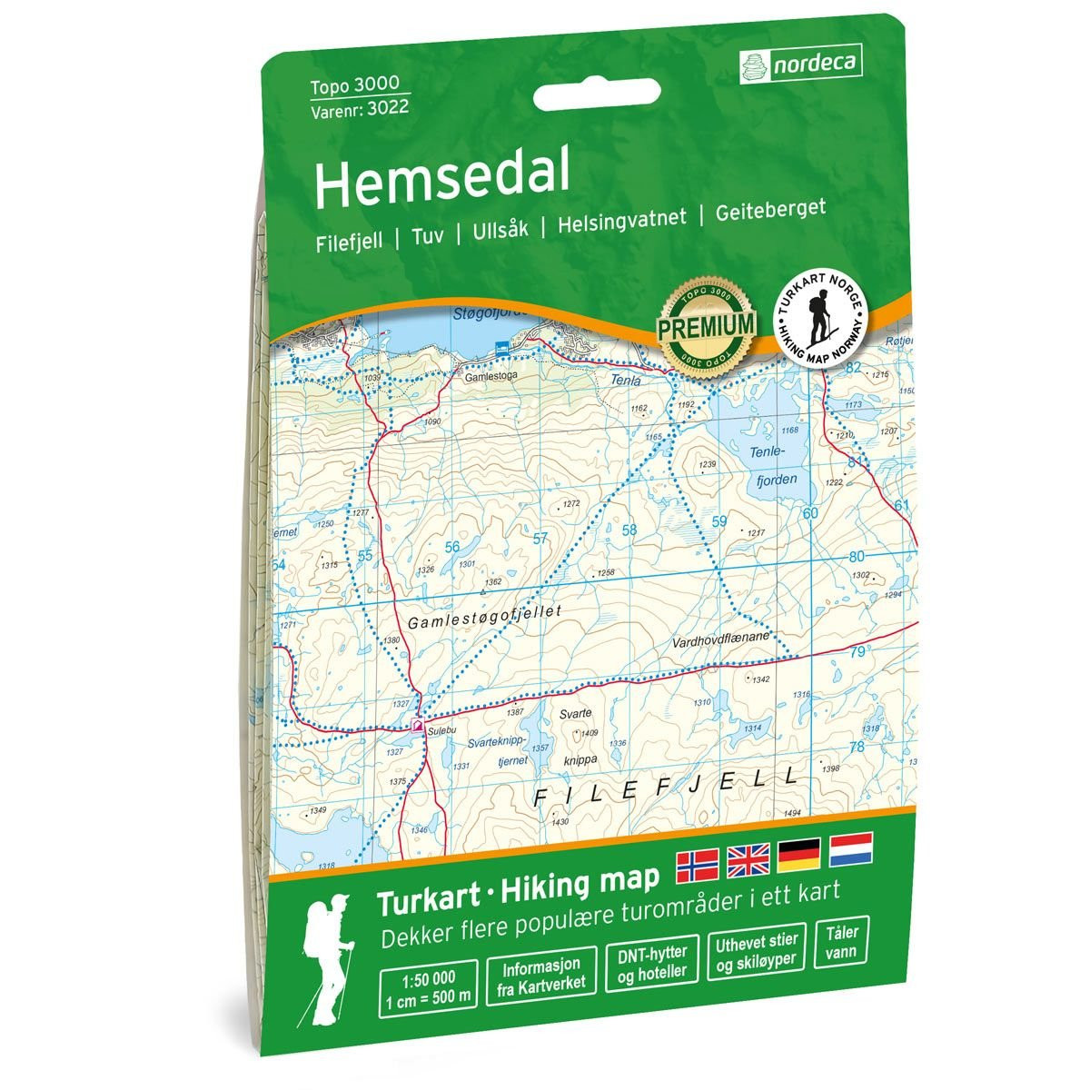 Carte de randonnée Norvège Hemsedal - 1:50000