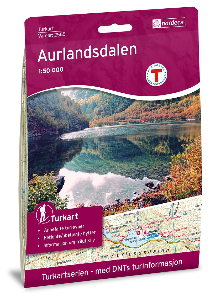 Carte de randonnée Aurlandsdalen 1:50 000 - Norvège