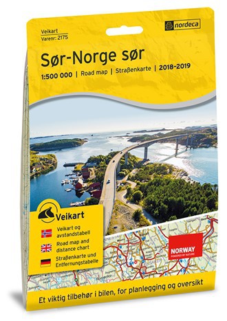 Carte routière Norvège du Sud