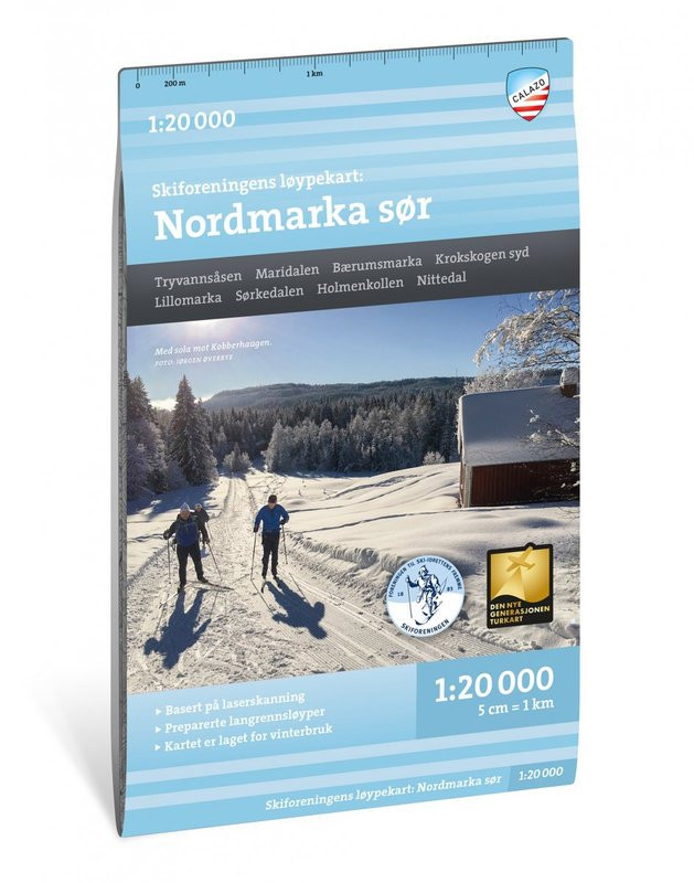 Carte ski de fond Løypekart Nordmarka Sud 1:20 000 – Calazo