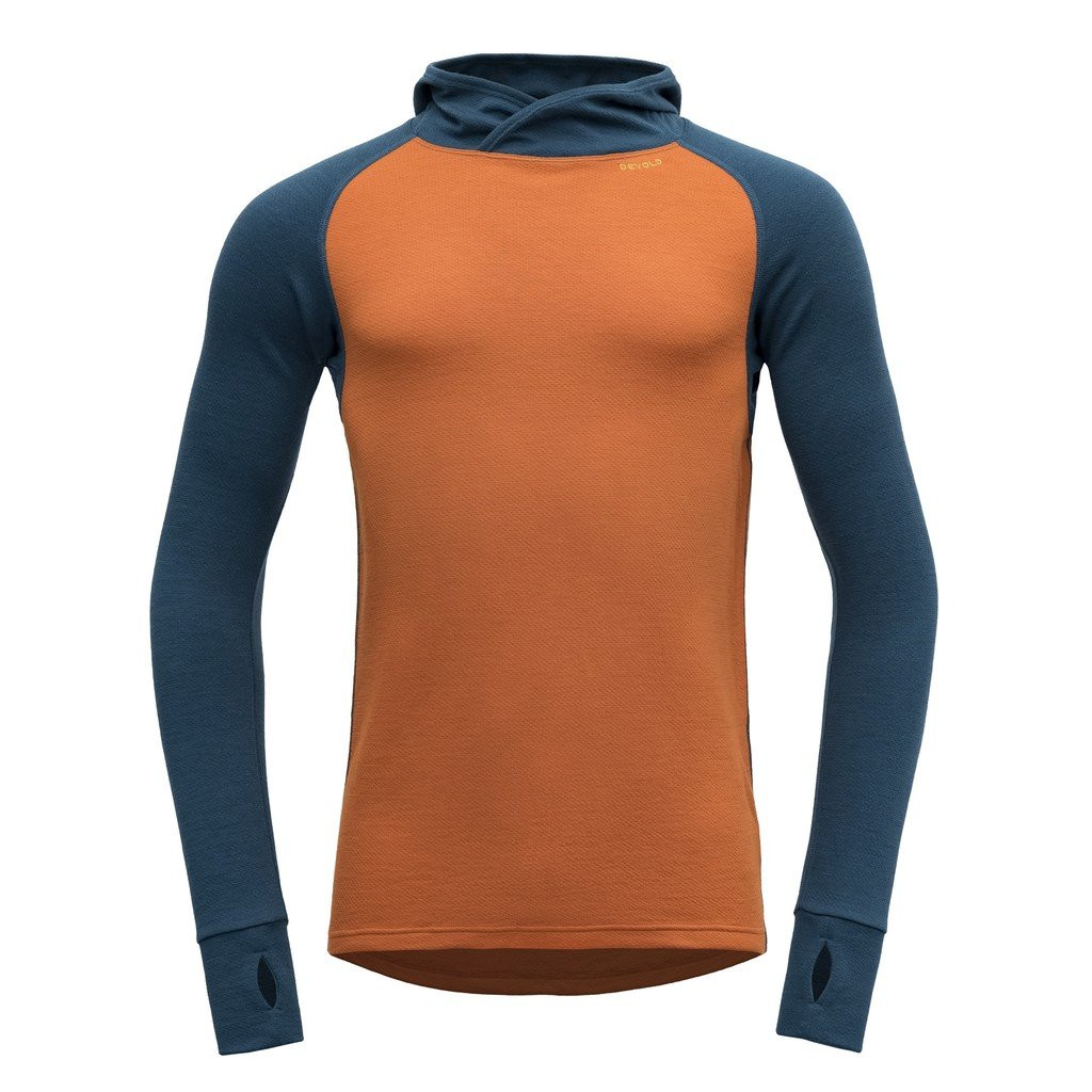 Devold Expedition Merino 235 Hoodie Man-Orange-Flame/Flood