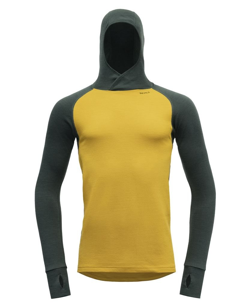 Devold Expedition Merino 235 Hoodie Man-Moutarde/Vert Forêt-Woods/Arrowood