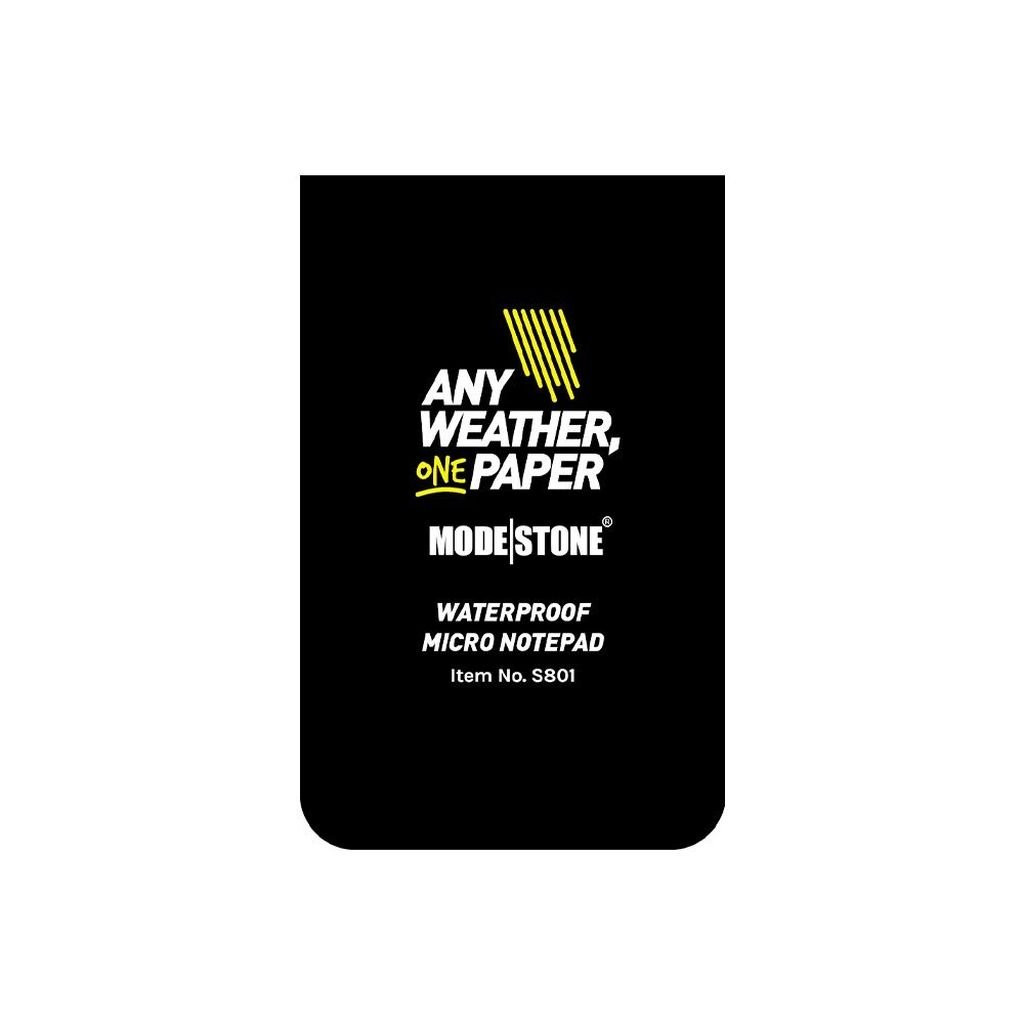 Carnet tout-temps imperméable et résistant Modestone Waterproof Micro Notepad 50x85 mm - Noir