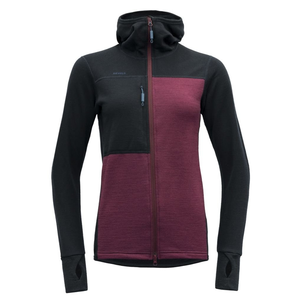 Devold Nibba Pro Merino Jkt Hood Woman - Ink/Beetroot