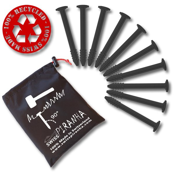 Piquets de tente recyclés SwissPiranha Pegs BF90 