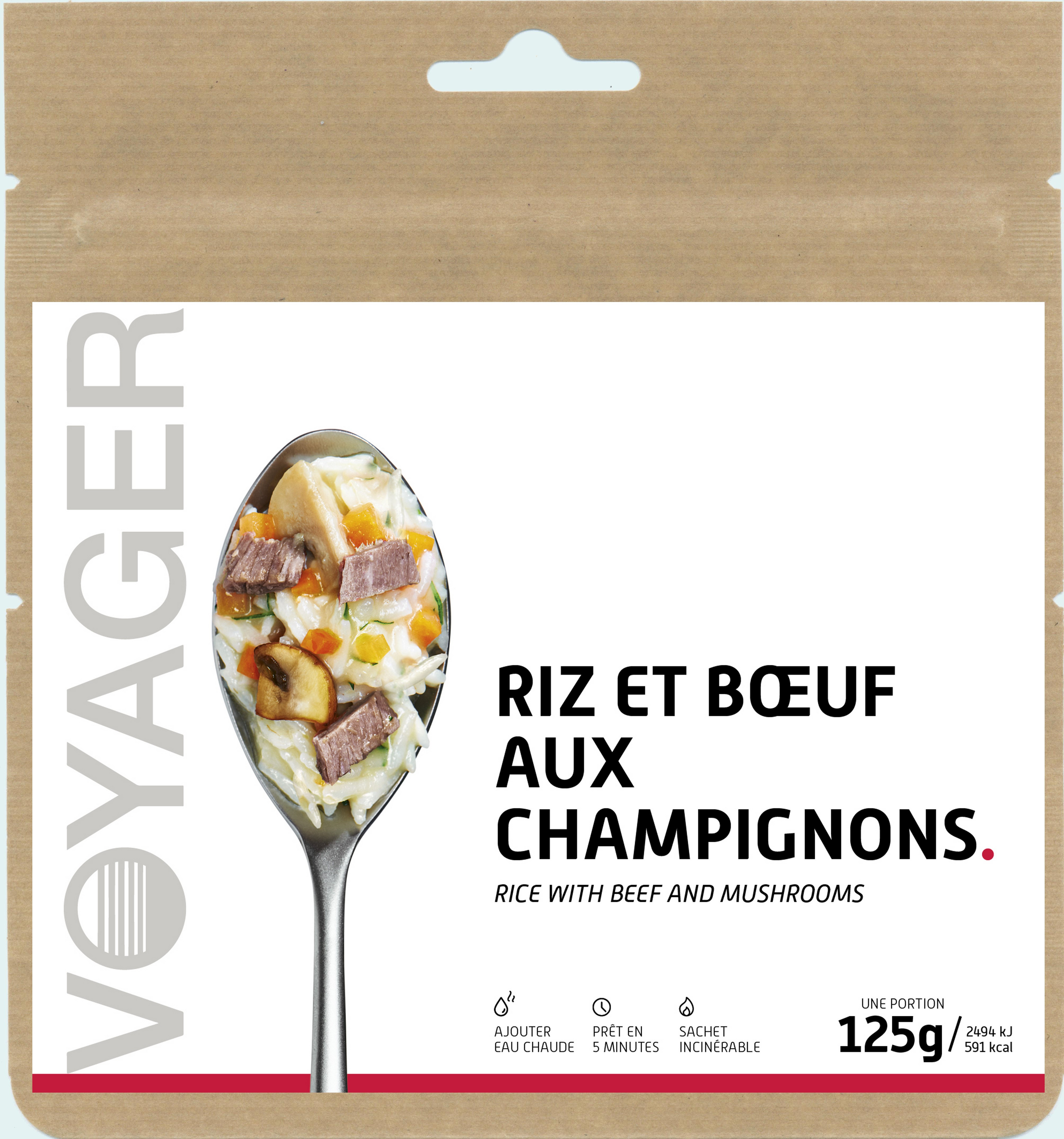 Riz et bœuf aux champignons Voyager 