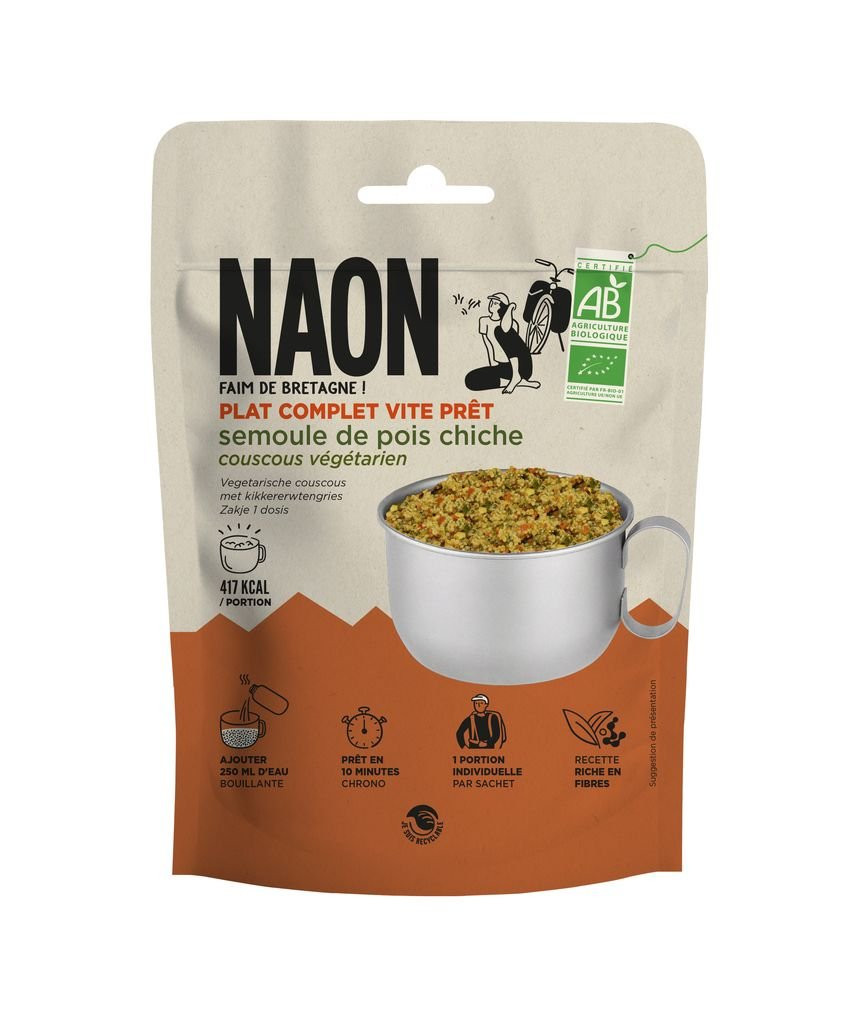 Plat lyophilisé bio Semoule de Pois Chiche Couscous Végétarien - Naon