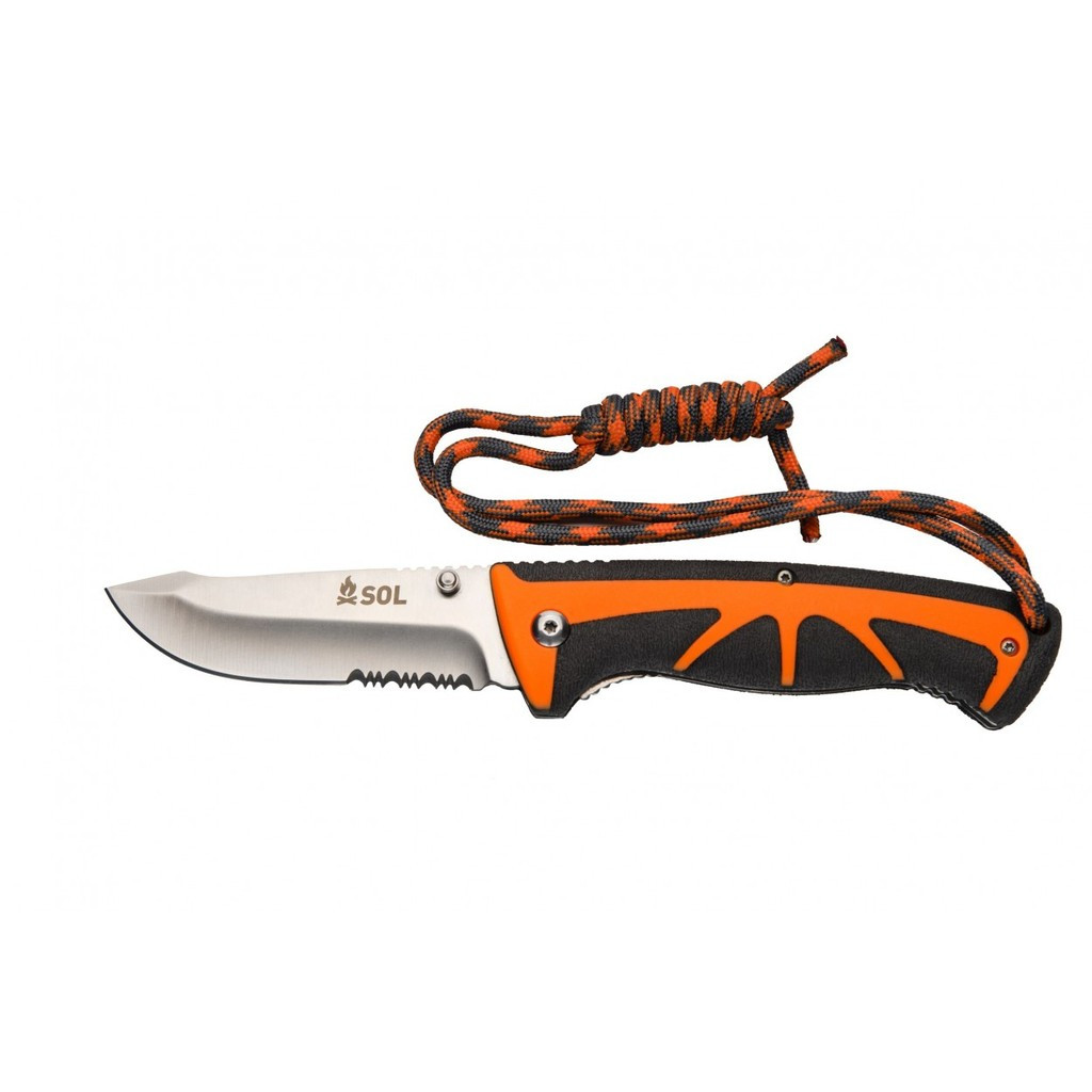 Couteau de survie SOL Stoke Folding Knife avec pierre à feu