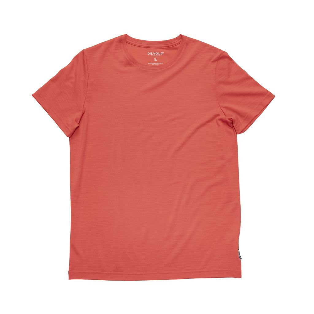Tee-shirt léger manches courtes 100 % laine mérinos Devold Classic Tee Man - Cayenne