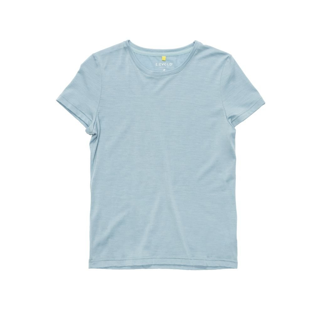 Tee-shirt léger manches courtes 100 % laine mérinos Devold Classic Tee Woman - Bleu /Caméo