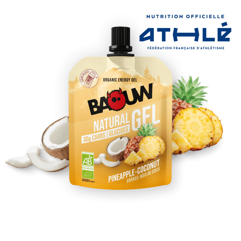 Gel énergétique bio Baouw Natural Gel Ananas-Noix de Coco