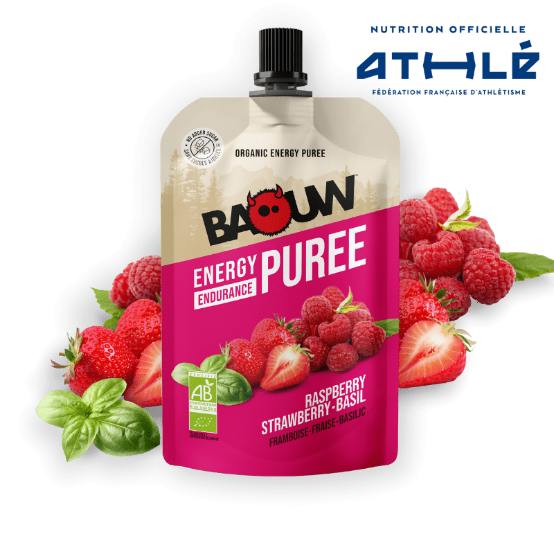Baouw Purée Bio Framboise - Fraise - Basilic
