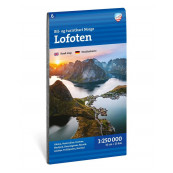 Carte routière et touristique des îles Lofoten au 1/250 000.