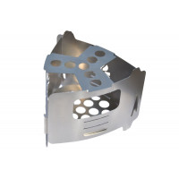 Réchaud à Bois Bushbox Ultralight – 70g, Acier Inoxydable Pliable, Multi-combustible (bois, Esbit, Gel) Avec Support De Pot, Fabriqué En Allemagne