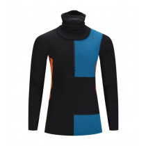 Sous-vêtement laine mérinos Aclima WarmWool Hood Sweater W/Zip Man - Noir/Bleu