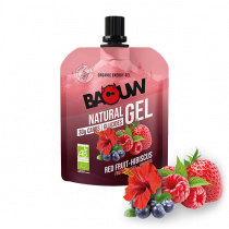Gel énergétique bio pour efforts intenses Baouw Natural Gel Fruits Rouges – Hibiscus