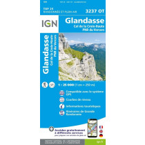 IGN Top 25 3237 OT Glandasse, Col de la Croix-Haute, PNR du Vercors
