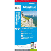 IGN Top 25 3237 OTR Glandasse Col de la Croix-Haute PNR du Vercors