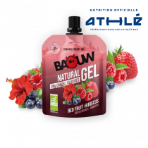 Gel énergétique bio pour efforts intenses Baouw Natural Gel Fruits Rouges – Hibiscus 