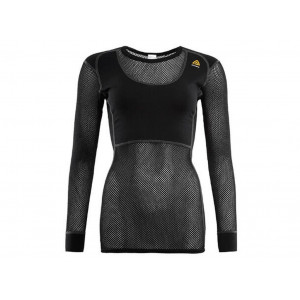 Sous-vêtement chaud et ultra-respirant Aclima WoolNet Original Crew Neck Woman-Noir