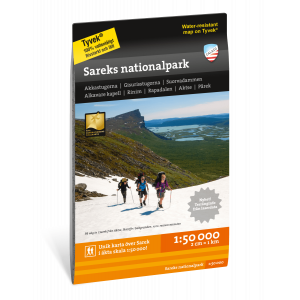 Carte du parc national du Sarek en Suède - Echelle 1:50 000