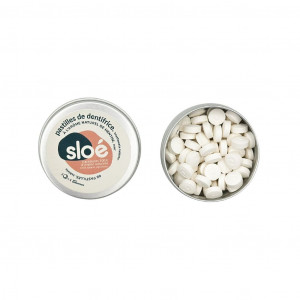 Sloé Dentifrice solide en pastilles - Nomade avec boîte - Menthe