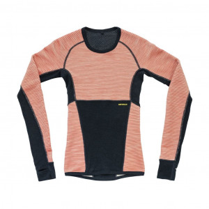 Sous-vêtement manches longues et col rond Devold Tuvegga Merino Shirt Woman - Coral