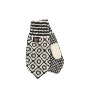 Devold Svalbard Wool Mitten-Gris-Offwhite/Anthracite
