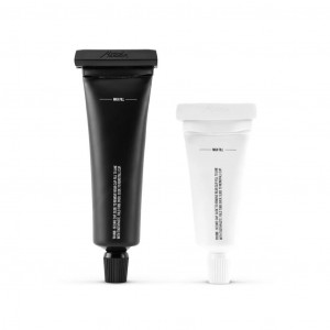 Lot de deux tubes de dentifrice vides rechargeables Matador Refillable Toothpaste Tubes - Blanc/Noir