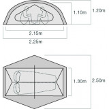 Dimensions Tente Exped Lyra II