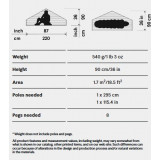 Dimensions Hilleberg Akto Inner Tent Mesh