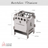 Dimensions Réchaud à bois Bushbox titanium